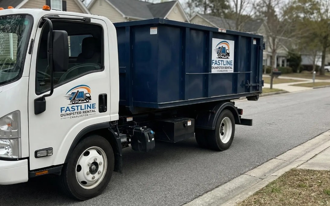 Fastline Dumpster Rental delivery truck